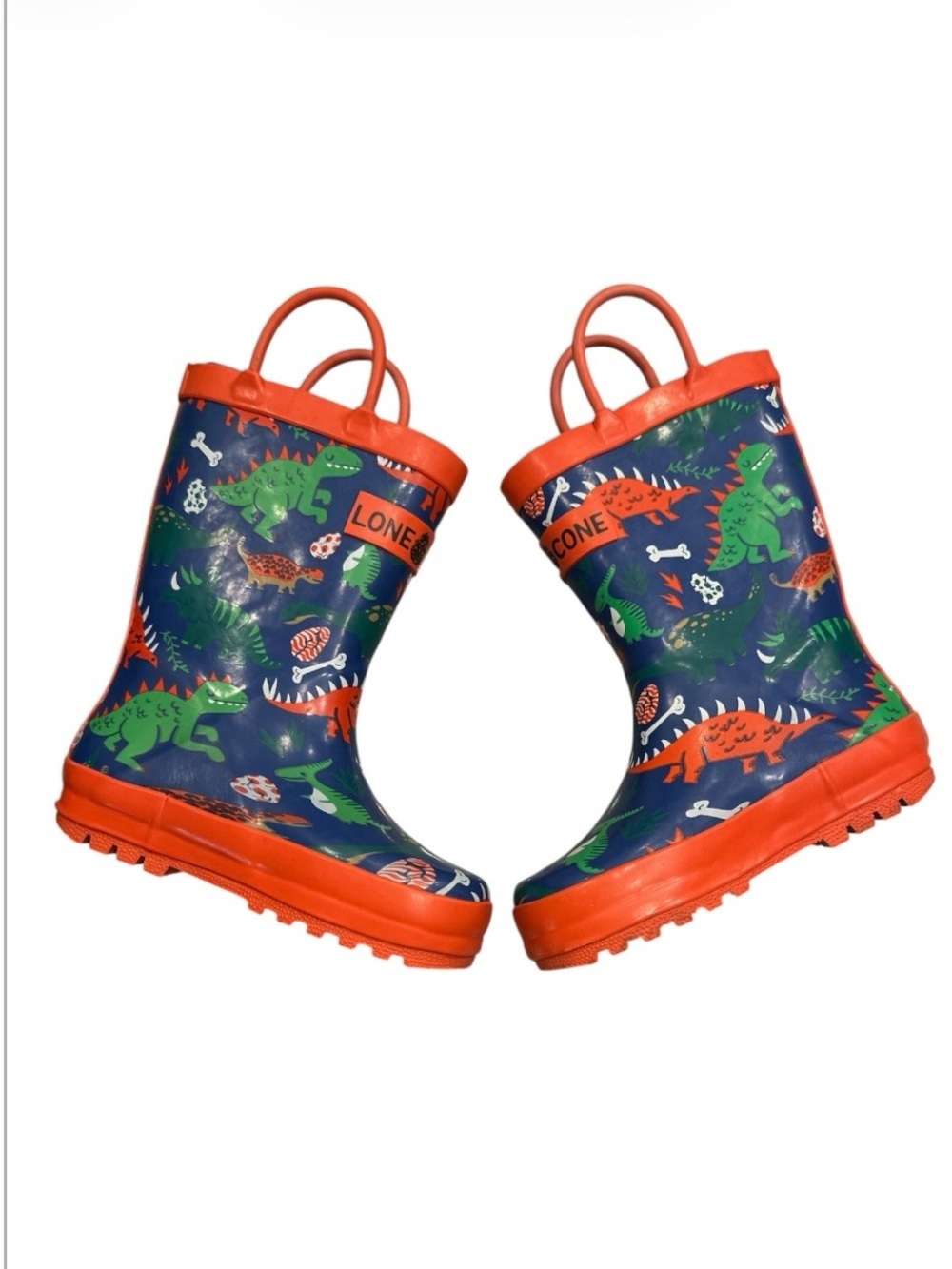Lone Cone Dinosaur Rain Boots Kids Size US 7 / EU 24 Waterproof Rubber Rainwear